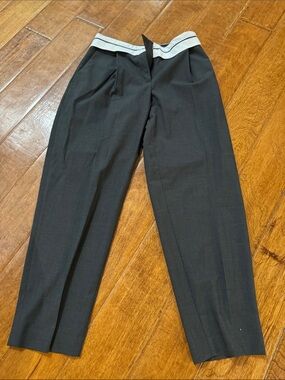 Zara Black Trousers with Light Contrast Waistband